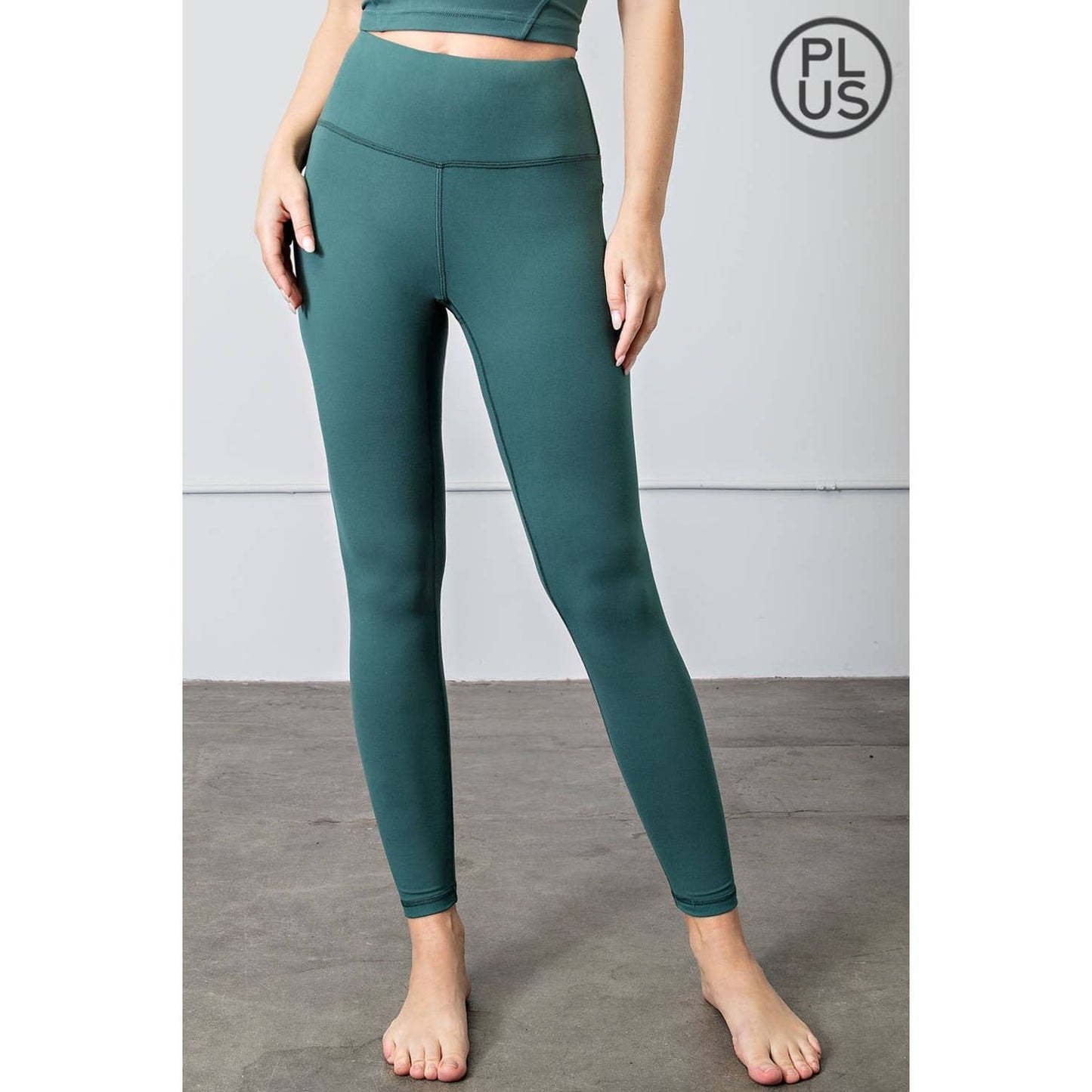PLUS SIZE BUTTER SOFT BASIC FULL LENGTH LEGGINGS: Black / 3X