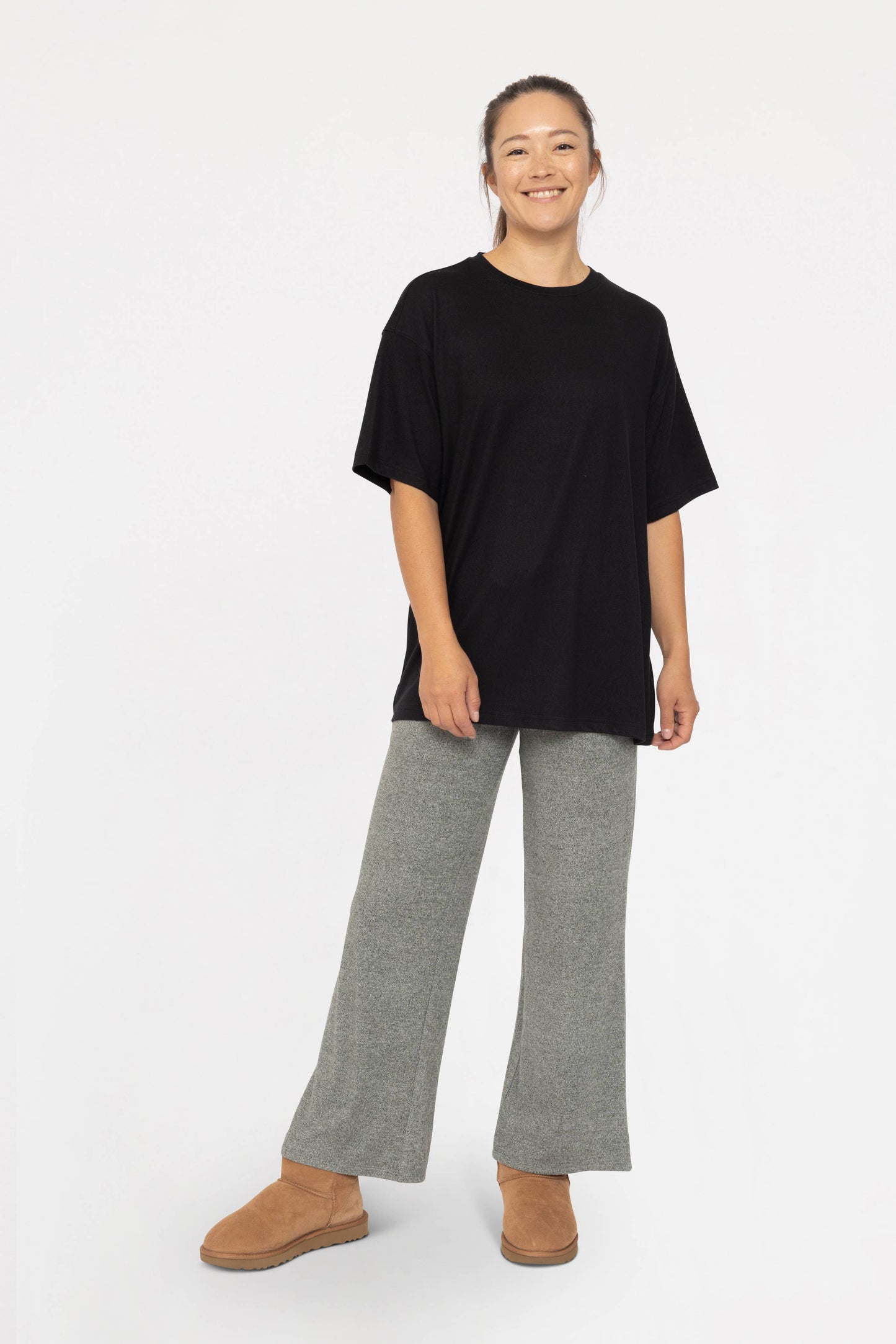 Brushed Hacci Oversized Boyfriend Tee
