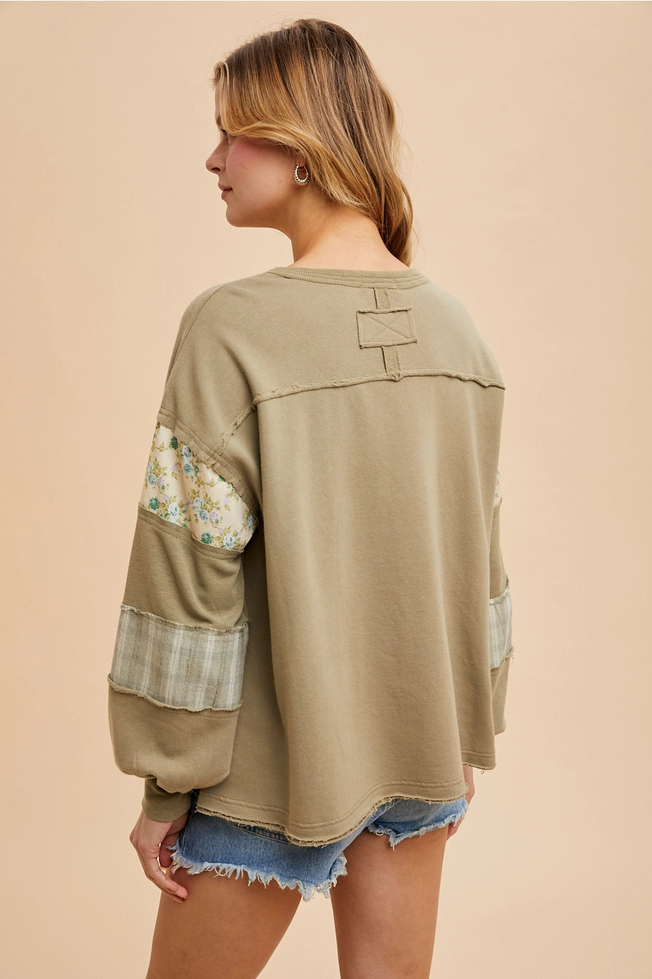 French Terry Spliced Pullover