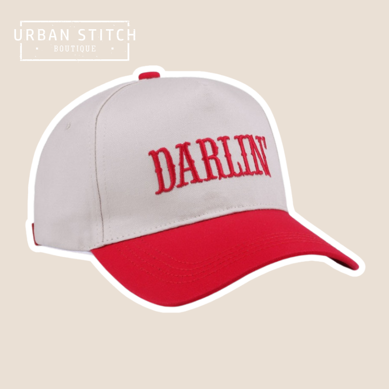 Two-Tone Darlin Embroidered Canvas Cotton Cap