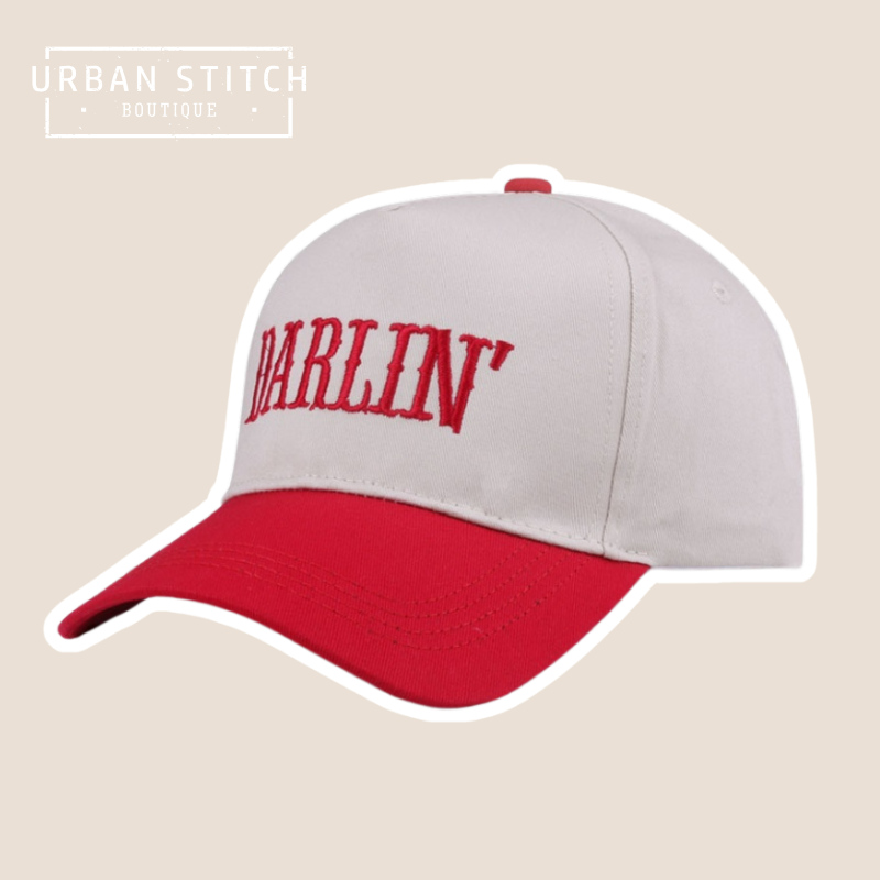 Two-Tone Darlin Embroidered Canvas Cotton Cap