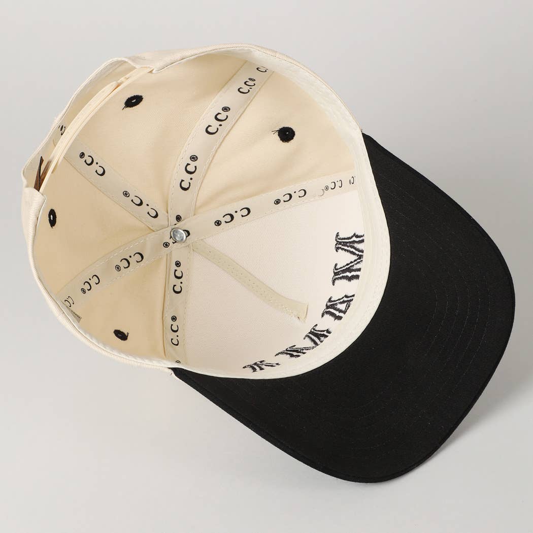 MAMA Typographic Design Embroidery Baseball Cap: Black