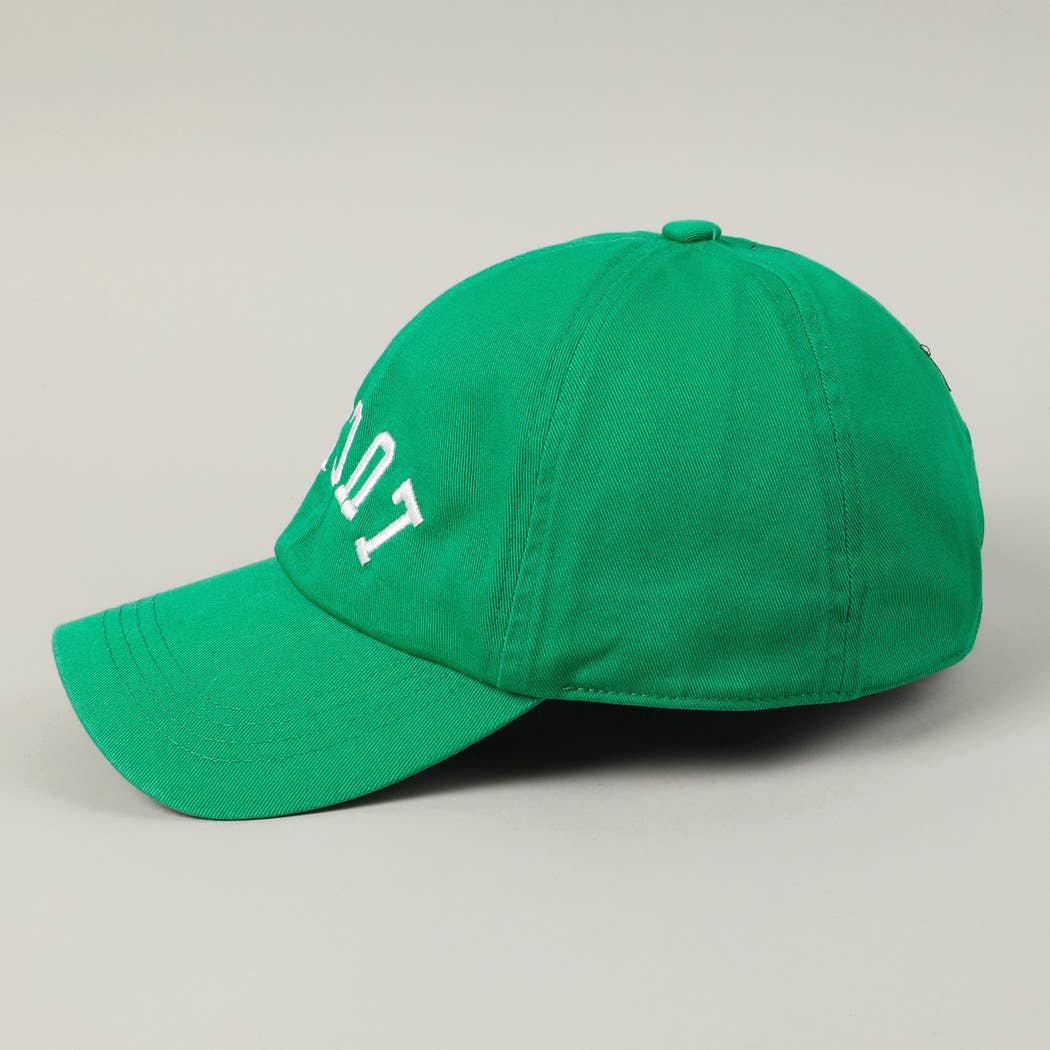 LUCKY Upside Down Embroidery Baseball Cap: Green / ONE SIZE