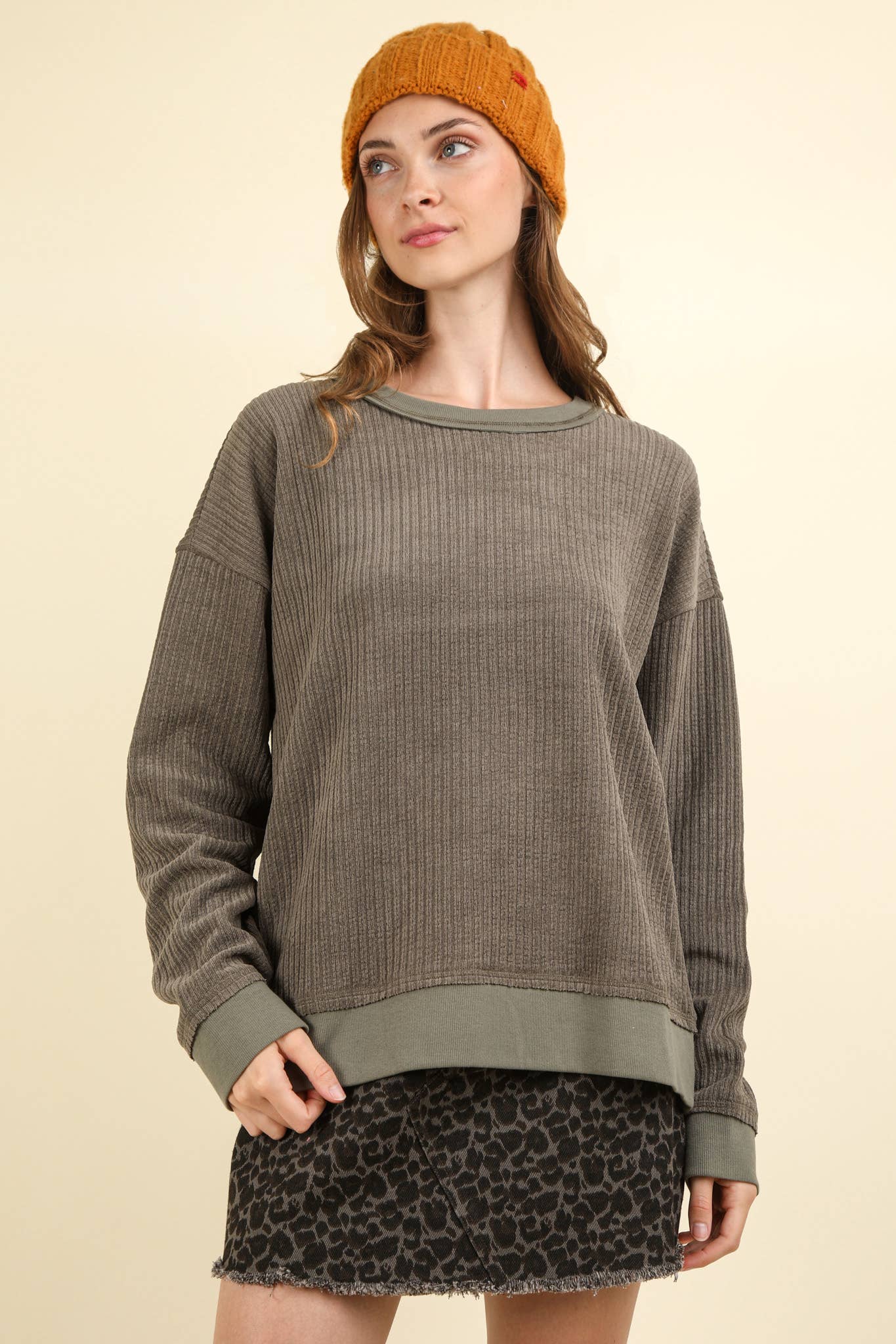 Plus Size Oversized Soft Textured Knit Top