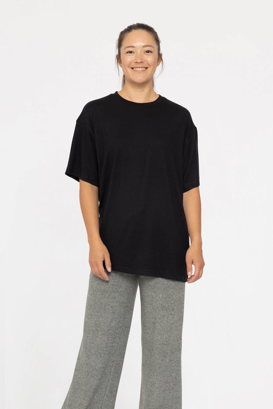 Brushed Hacci Oversized Boyfriend Tee
